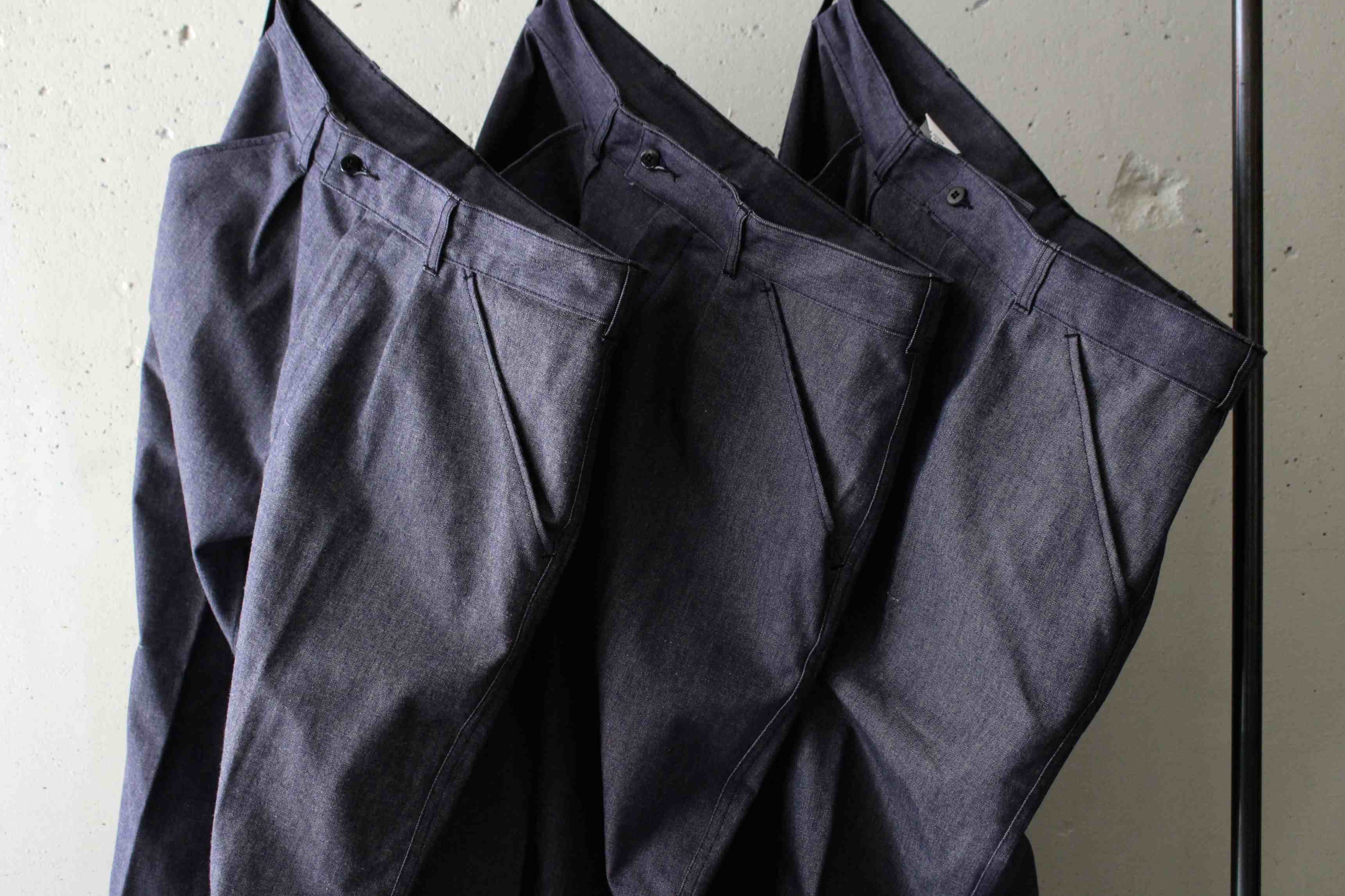 タイソン様 フランス リネン ワークパンツ 58 ネイビー インディゴ